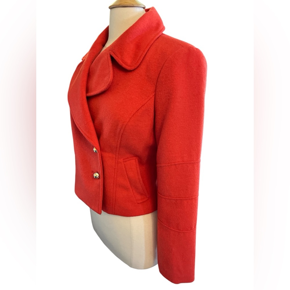 The Limited Orange Crop Wool Blend Double breast Pea Coat w/Gold Buttons Size S - Picture 3 of 13